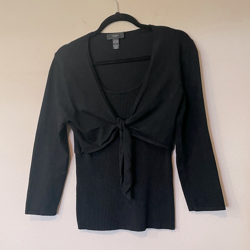 Closing Sale Cupio Black Silk Top Tees